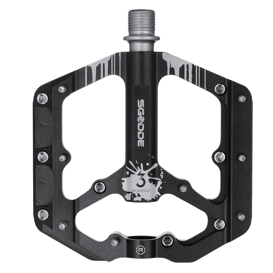 SGODDE Mountain Bike Pedals Platform Bicycle Flat Alloy Pedals Non-Slip Outdoor Cycling Flat Pedals