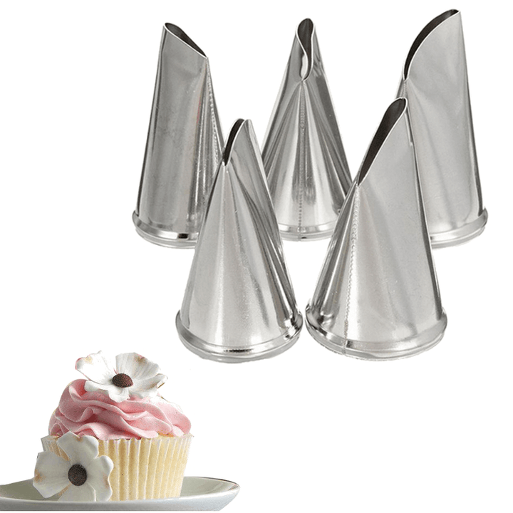 5 Pcs Set Rose Petal Icing Piping Nozzles Metal Cream Tips Cake Decorating Tools Cup Cake Pastry Tool