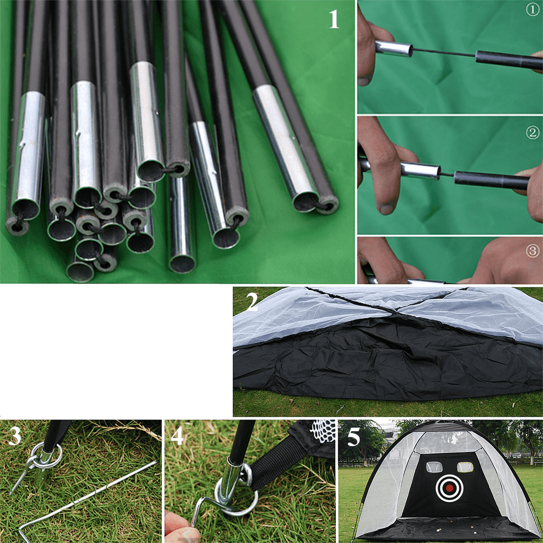 2M Golf Training Net Folding Oxford Cloth Practice Net with Storage Bag