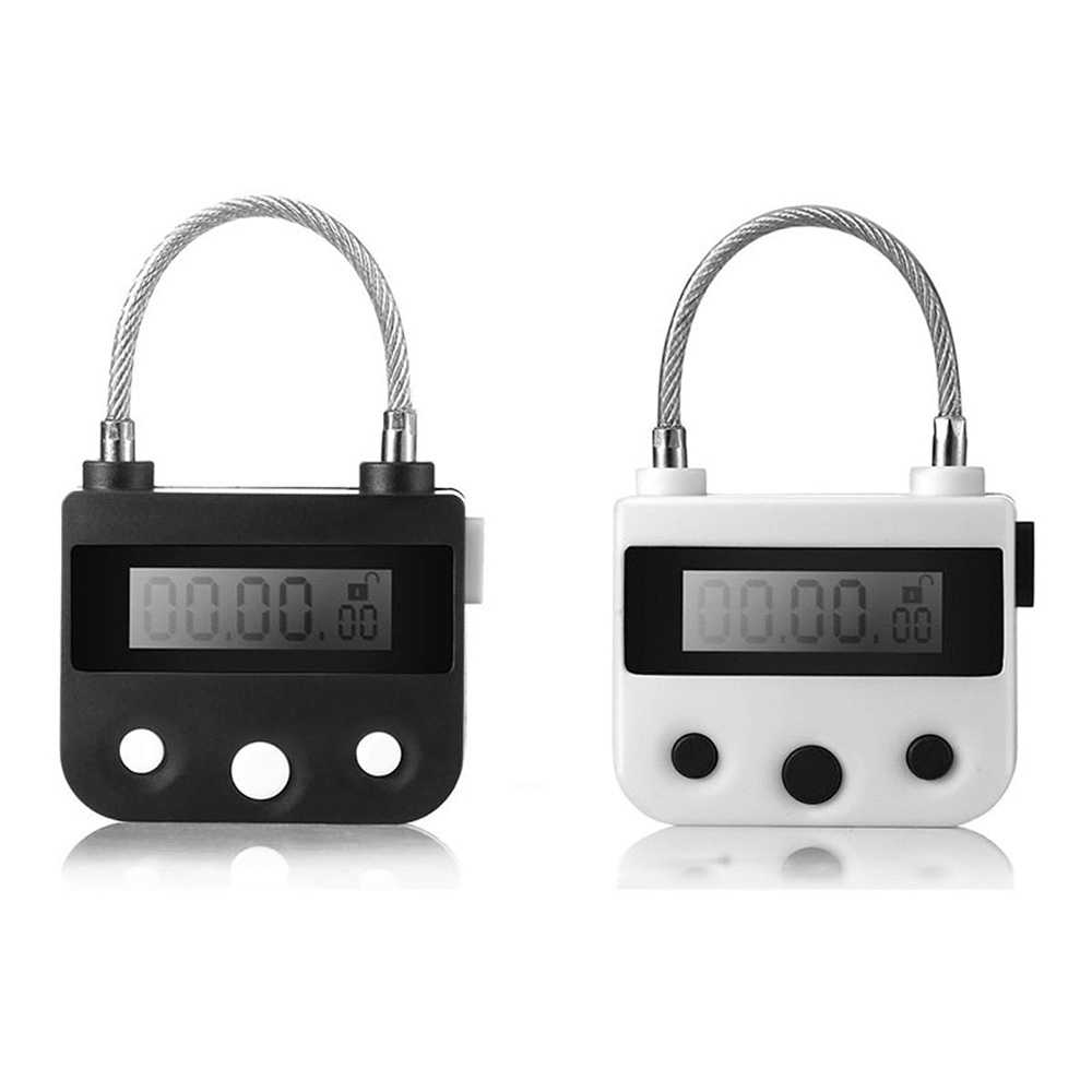 99 Hours USB Rechargeable Time Out Padlock Max Timing Lock Digital Timer Alarming Padlock W/ LCD Display Screen