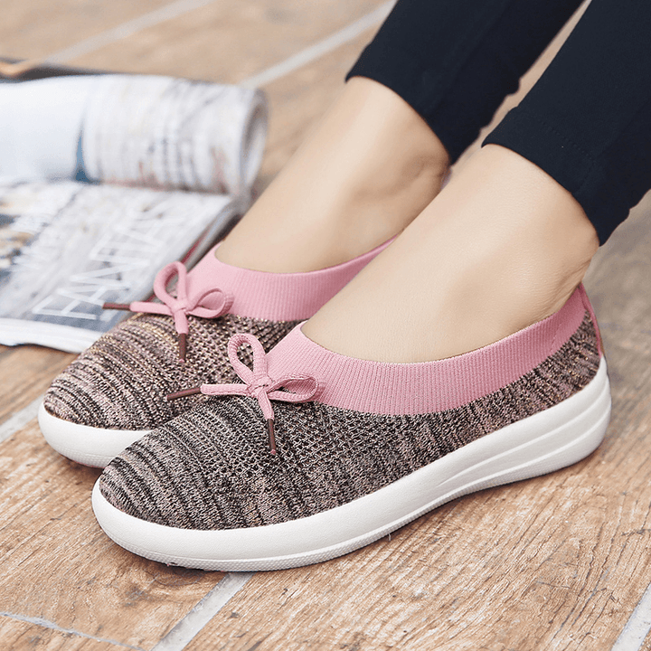 Women Breathable Knitting Outdoor Flats