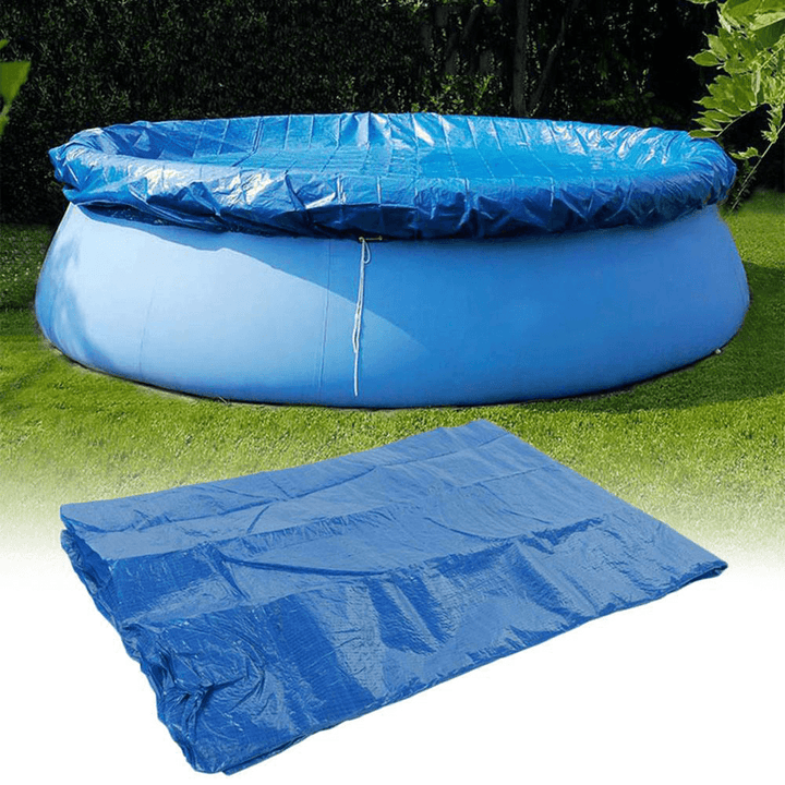 240/258/385/360Cm Outdoor Garden Durable PE Swimming Pool Cover Waterproof Rainproof Dustproof Cover Blue round Swimming Pool & Accessories