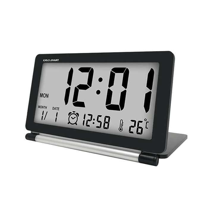 DC-11 Electronic Travel Alarm Clock Folding Desk Clock with Temperature Date Time Calendar