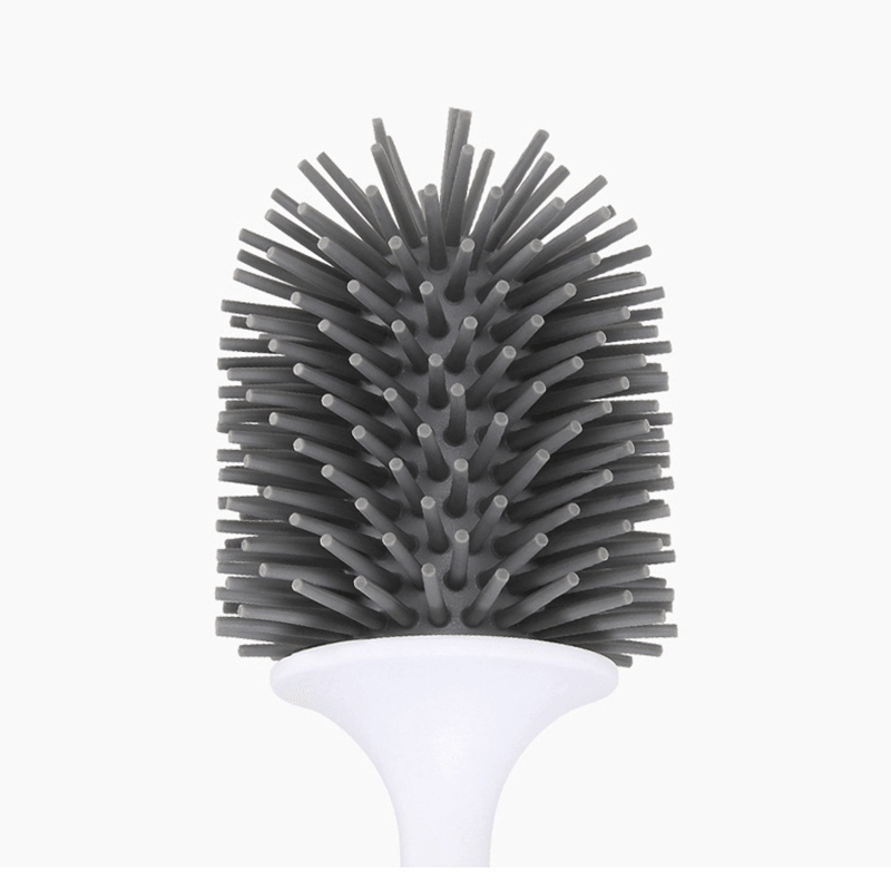 Wall Mounted /Floor Stand 360¬∞ TPR Soft Bristle Silicone Toilet Cleaning Brushes with Holder