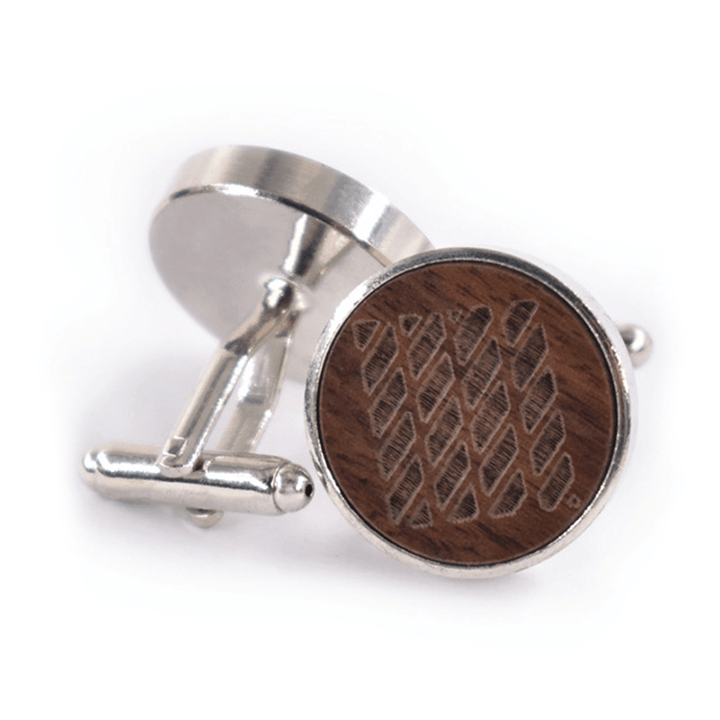 Mens round Business Pattern Printing French Shirt Cufflinks - MRSLM