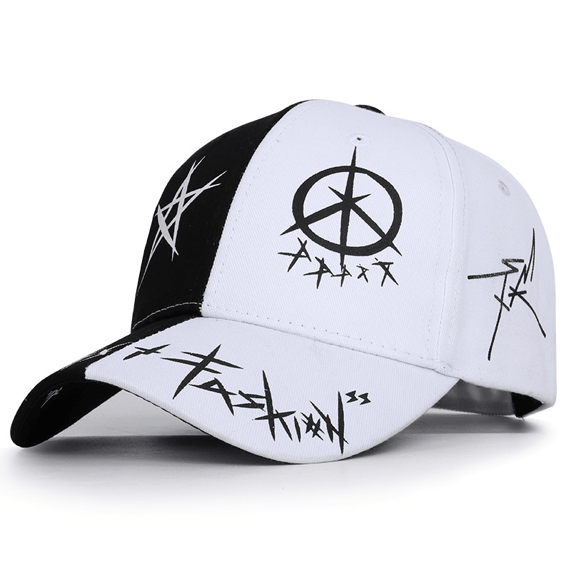 Graffiti Black and White Color Matching Cap Hip Hop Baseball Cap