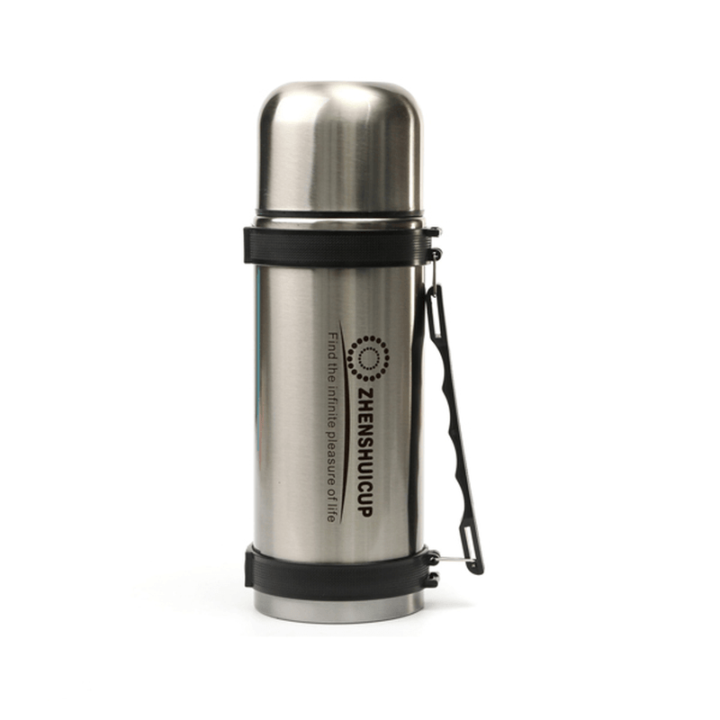 1.2L Large Outdoor Stainless Steel Travel Mug Thermos Vacuum Flask Bottle with Cup Bottles