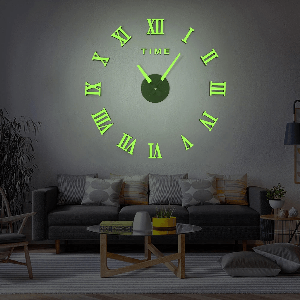 12V Digital Large Wall Clock Home Decoration DIY Mirror Wall Clock Sticker Vinyl Modern Design Clock on the Wall for Living Room