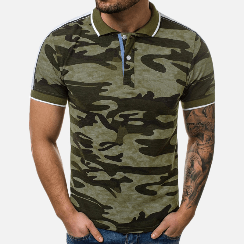 Mens Summer Camouflage Printed Casual Shirts - MRSLM