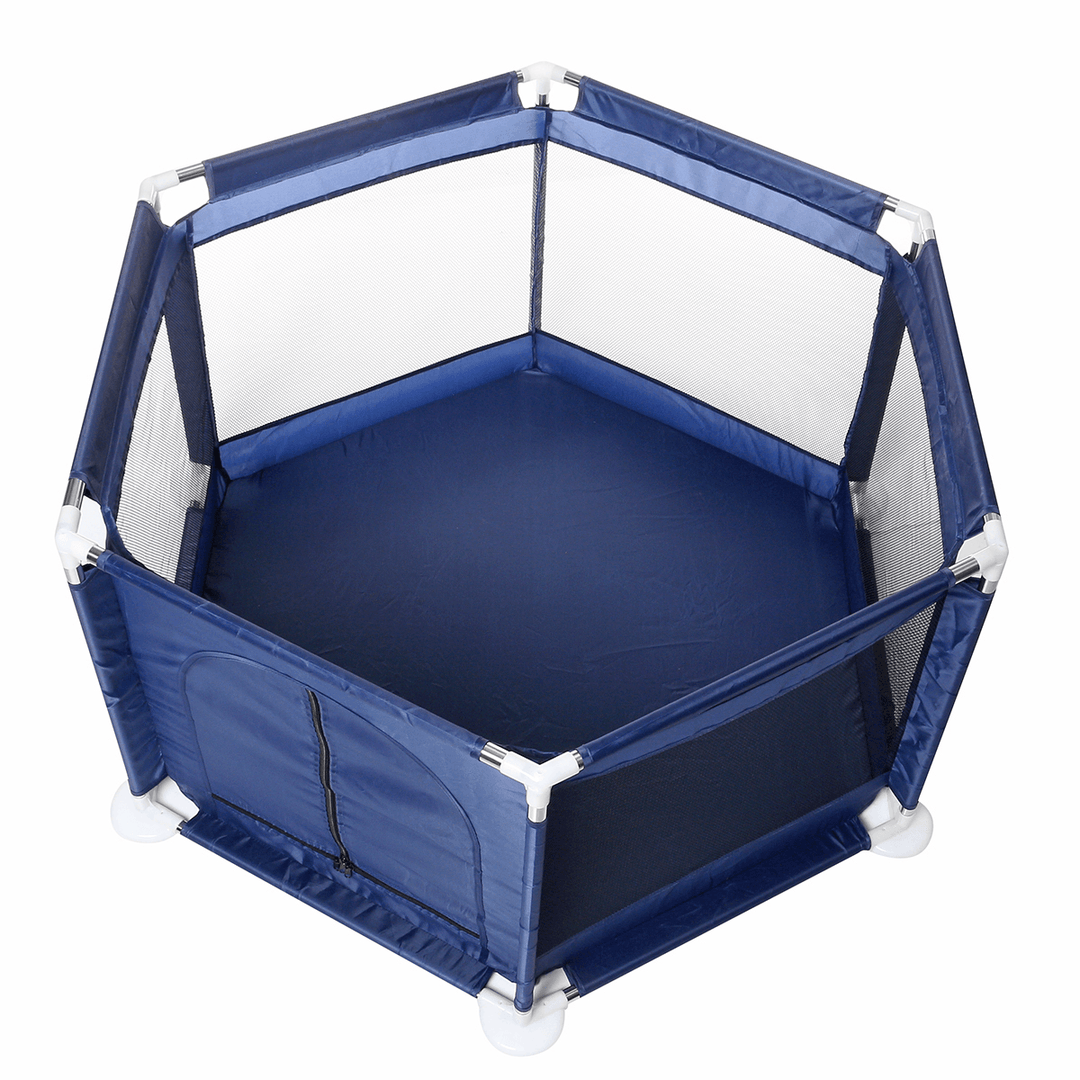 6 Sided Baby Playpen for Babies Baby Playard Infants Toddler 6 Panels Safety Folding Indoor Outdoor Kids Play Pens Baby Fence Game Toy Pool Tent