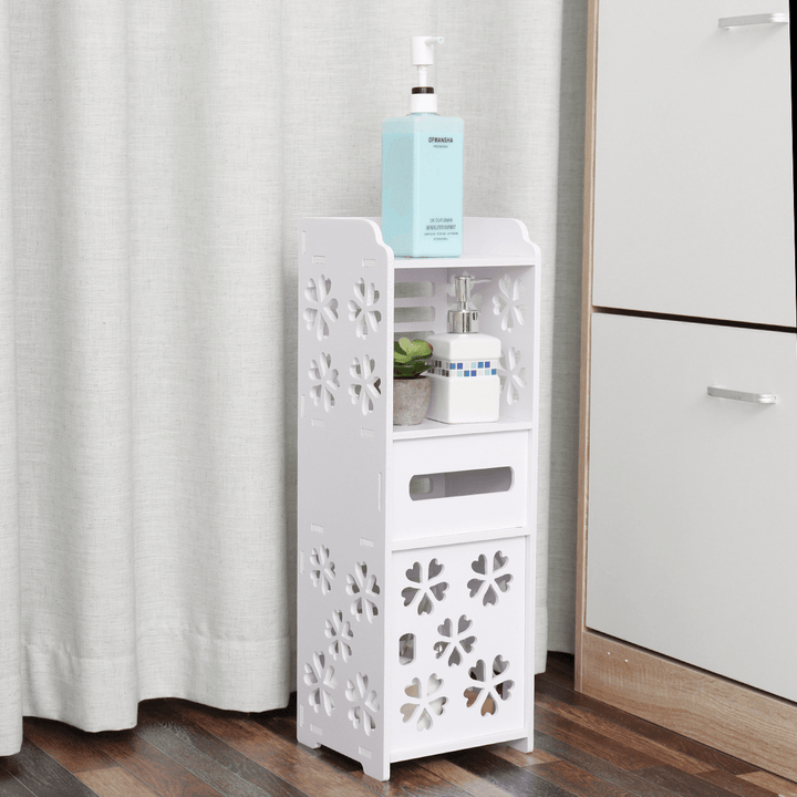 Bathroom Storage Cabinet Floor Standing Washbasin Shower Corner Shelf Waterproof