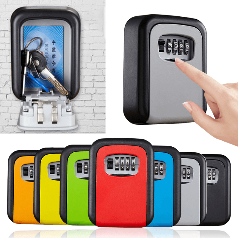 4 Digits Password Key Box Decoration Password Lock Key Storage Box Wall Mounted