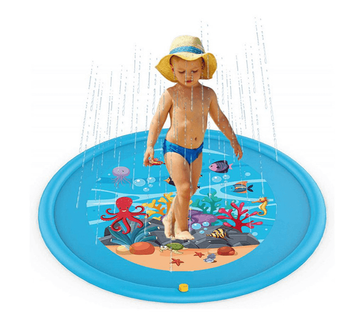 67Inch Splash Water Play Mat Sprinkle Splash Play Mat Toy for Outdoor Swimming Beach Lawn Inflatable Sprinkler Pad for Kids