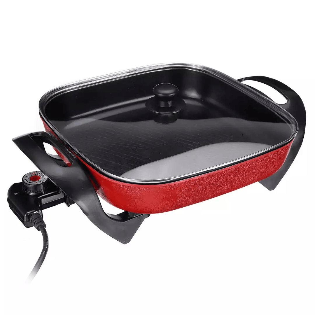 1500W 220V 5.5L Multifuctional Electric Skillet Heating Pan Hotpot Noodles Rice Eggs BBQ Soup Cooking Pot Food Steamer