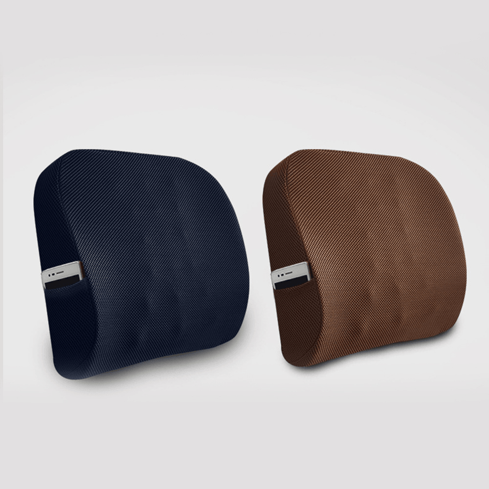 Velvet/Grid Memory Cotton Waist Lumbar Support Seat Backrest Cushion Chair Backrest Pillow Office Home Car