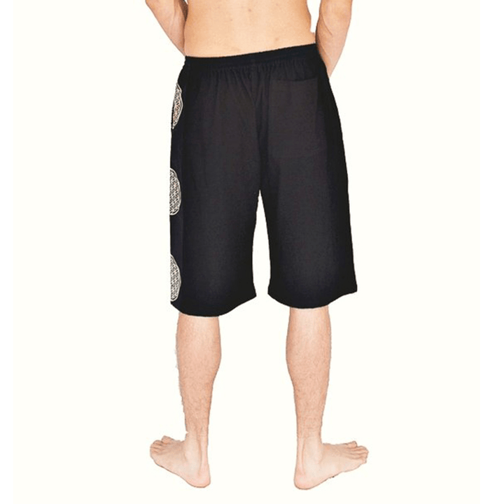 Mens Retro Printed Beach Holiday Casual Shorts Breathable Quick Dry Half Pants