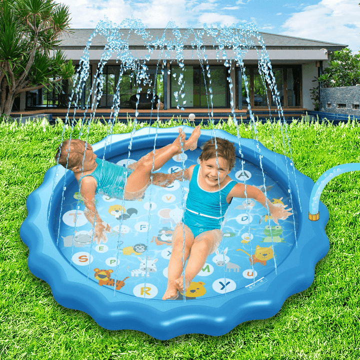 Sprinkle Play Mat Sprinkler Pad for Kids Sprinkler Pool for Children Outdoor Water Toys Learning Educational Wading Pool for Toddlers Boys Girls