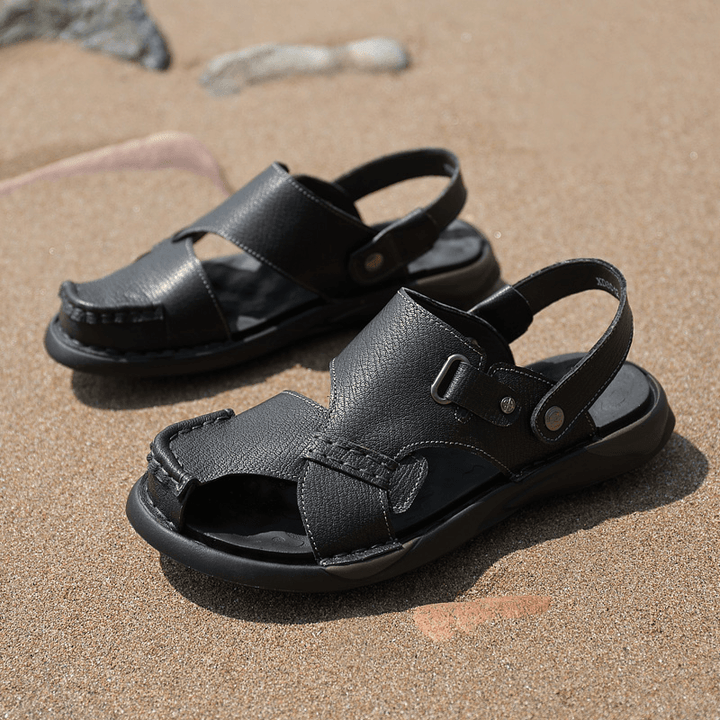 Men Microfiber Soft Sole Non Slip Lightweight Closed Toe Casual Beach Sandals