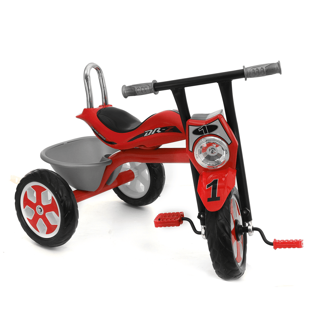 Baby Pedals Tricycle with Music LightÔºÜBasket Kids Toddler Walker Children Bicycle Outdoor Garden Bike for 2-5 Years Old BoysÔºÜGirls Gifts