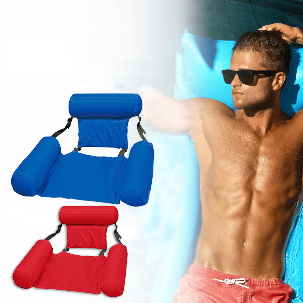 Water Lounge Chair Summer Swimming Inflatable Foldable Floating Row Backrest Air Mat Party Pool Toy