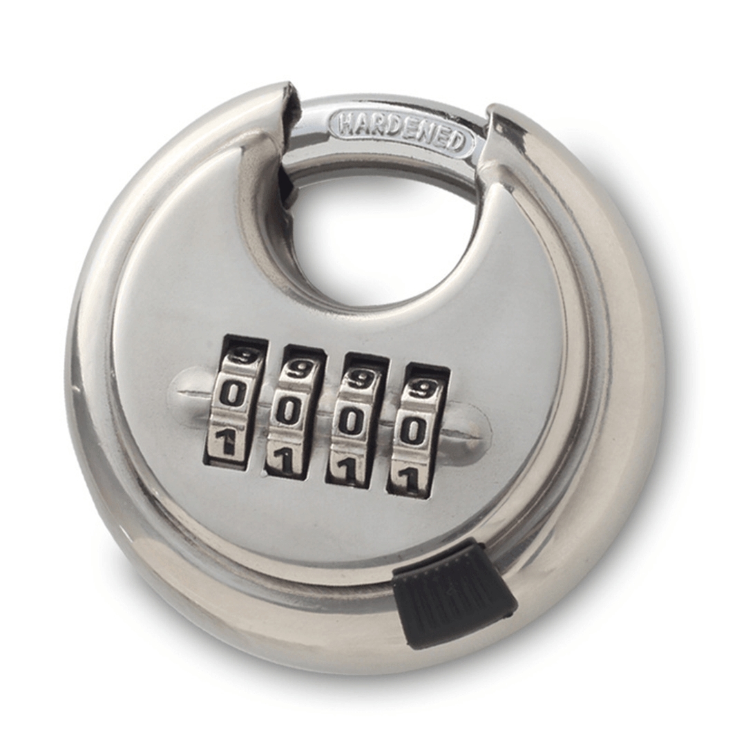 Security 4 Digit Combination Disc Padlock Steel Alloy Heavy Duty Hardened Door Lock