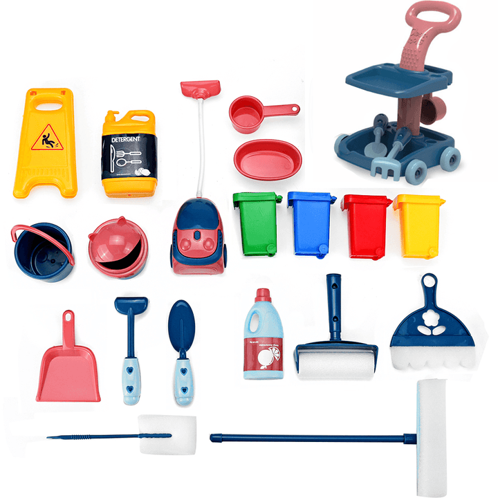 18 Pcs Kids Cleaning Tools Toy Set Simulation Kitchen Cleaning Educational Toys