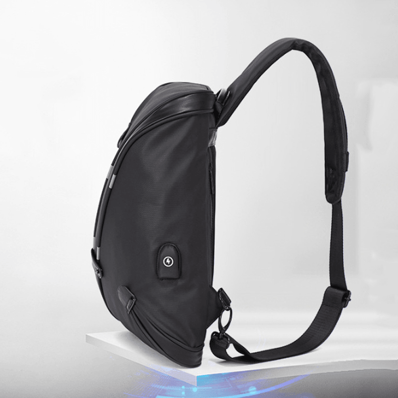 USB anti Theft Crossbody Bag Men Chest Bag Waterproof Detachable Shoulder Bag for Camping Travel