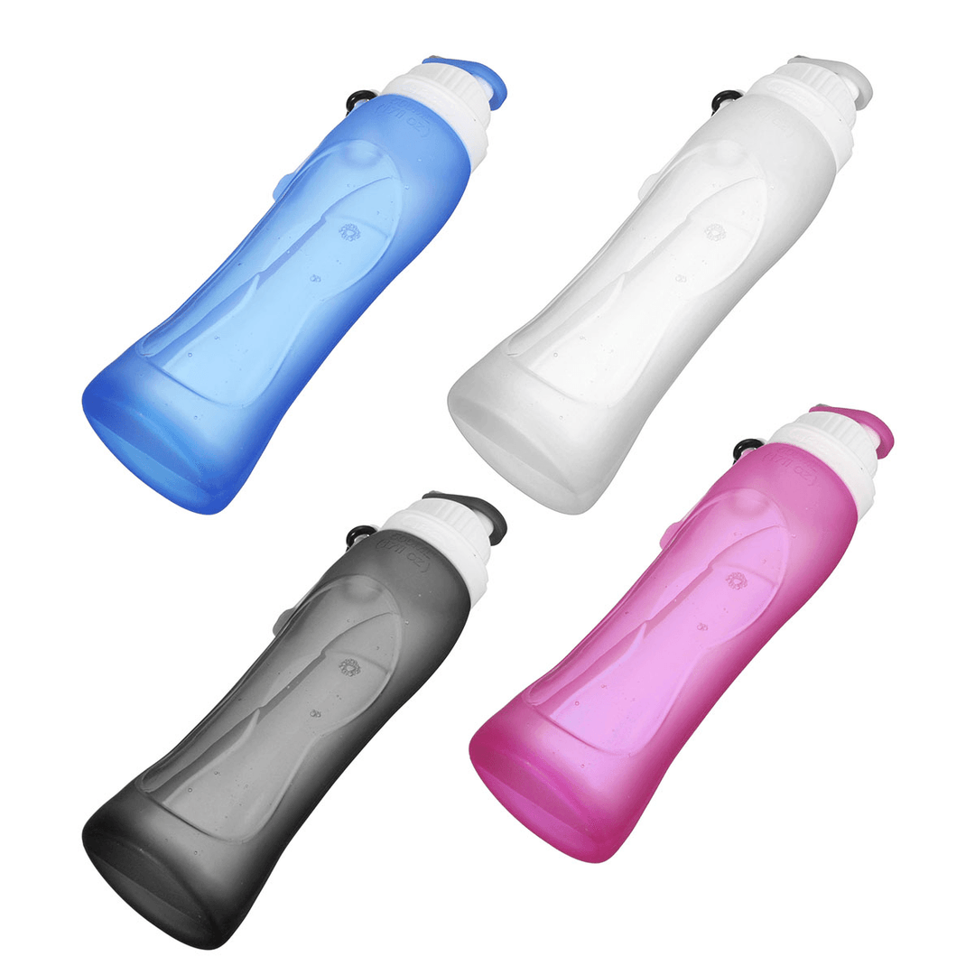 500ML Foldable Water Bottle Silicone BPA Free Kettle Drinking Bottle Outdoor Travel Running Hiking Cycling