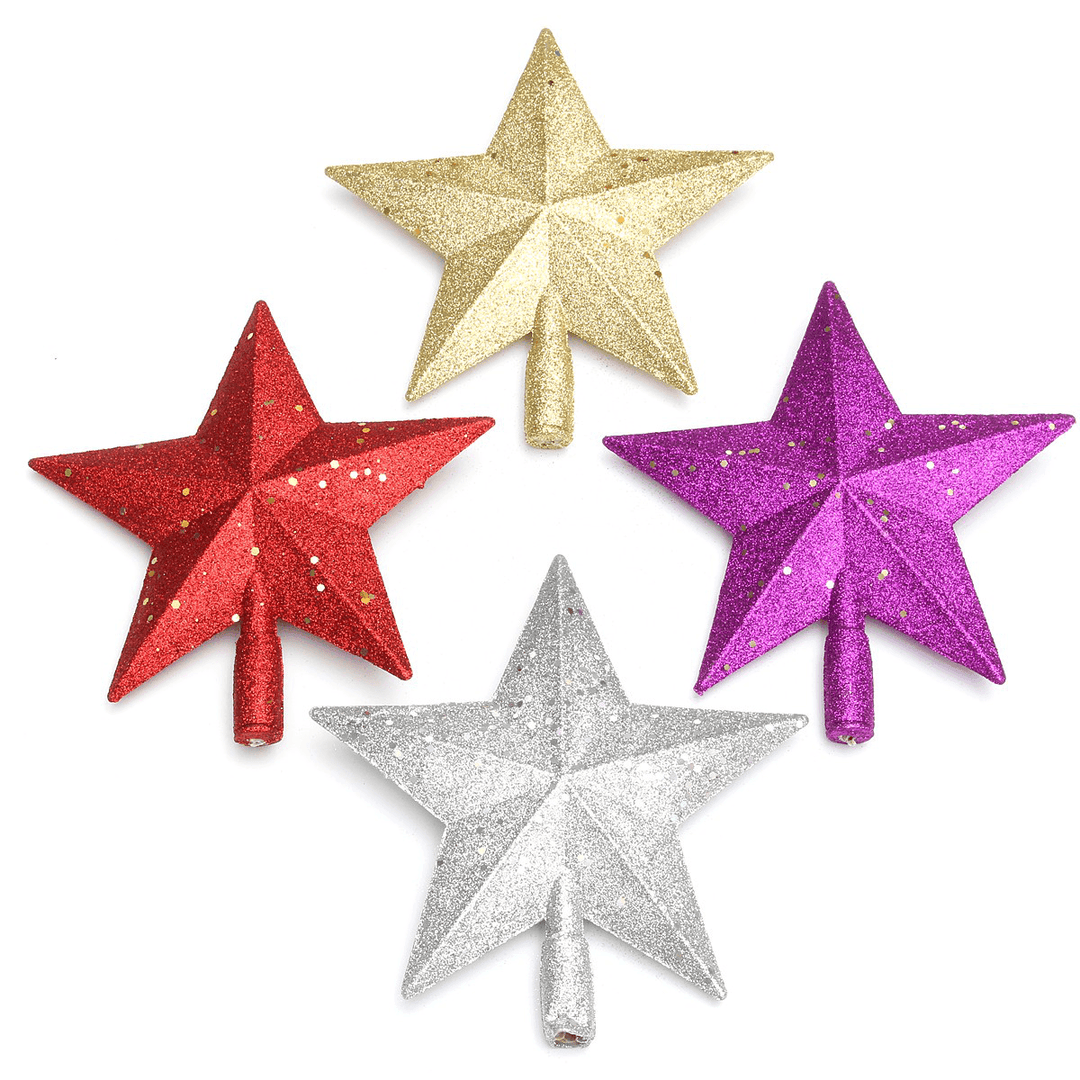 3D Shinny Glitter Star Christmas Tree Topper Xmas Decoration