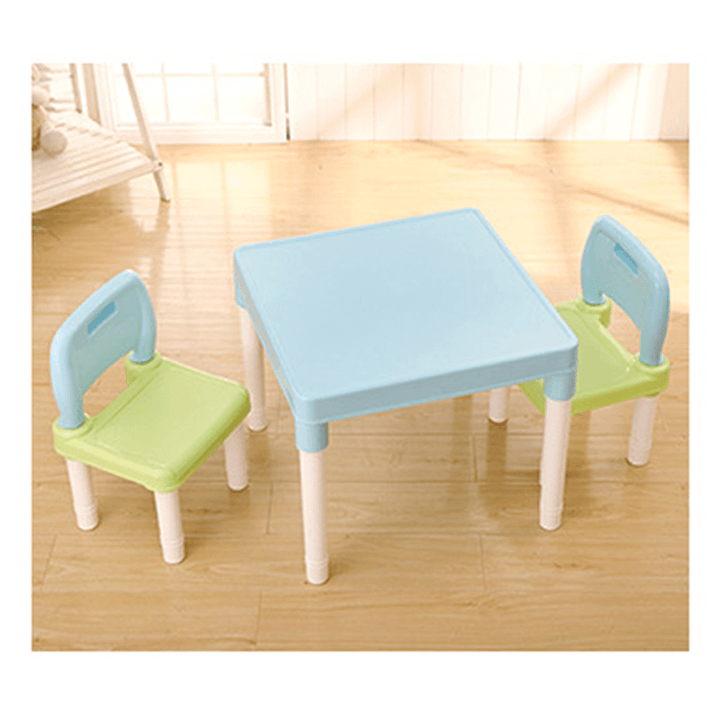 3-In-1 Simple Children Learning Table & Chair Set Plastic Back Chair Board Home Baby Learning