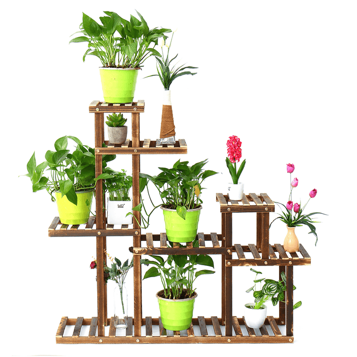 Wooden Succulent Flower Pot Stand Indoor Balcony Floor Stand Garden Decoration