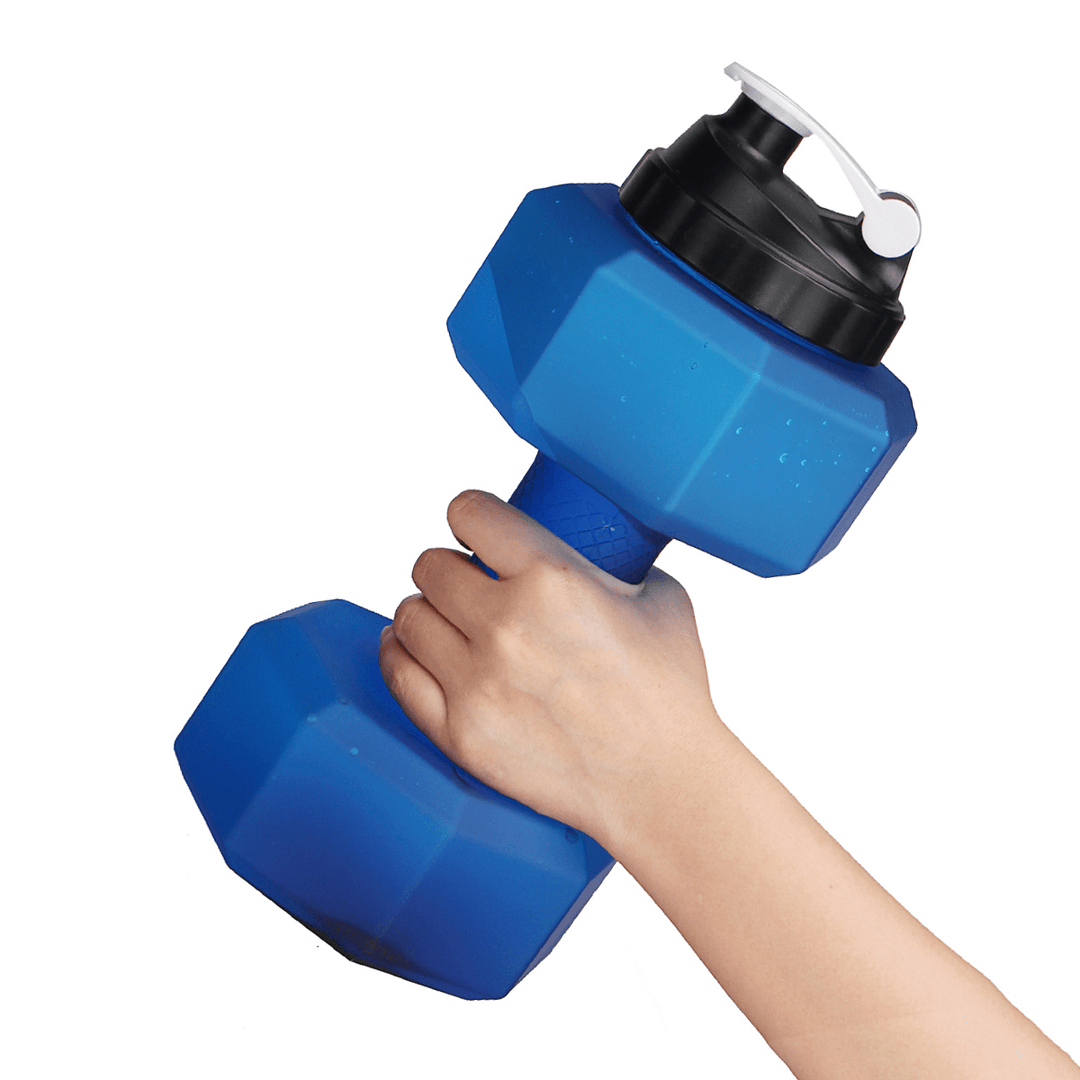 2.5L Water Bottle Multifunction Sport Drink Bottle Fitness Dumbbell Frosted Water Kettles