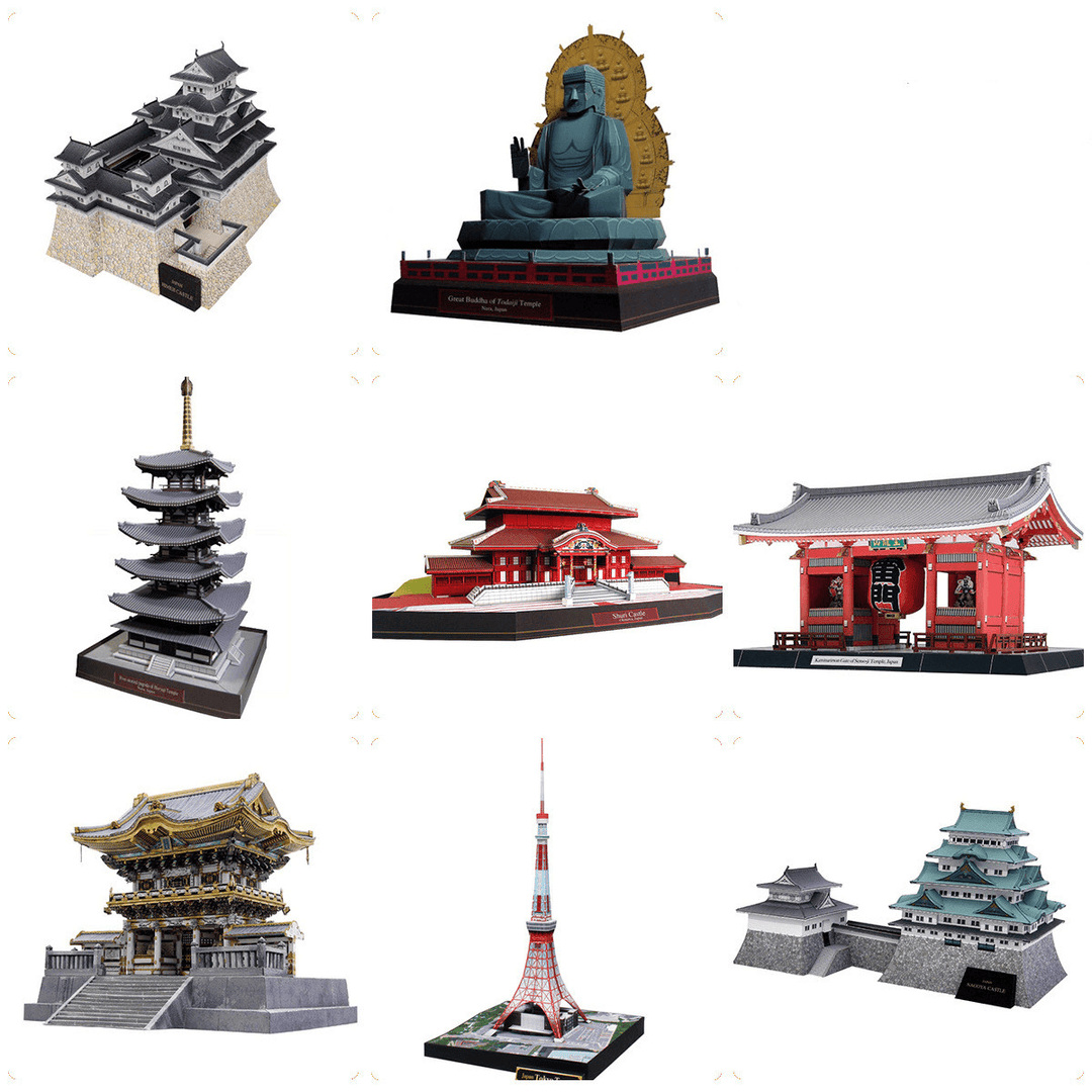 3D Paper Model of Famous Japanese Buildings