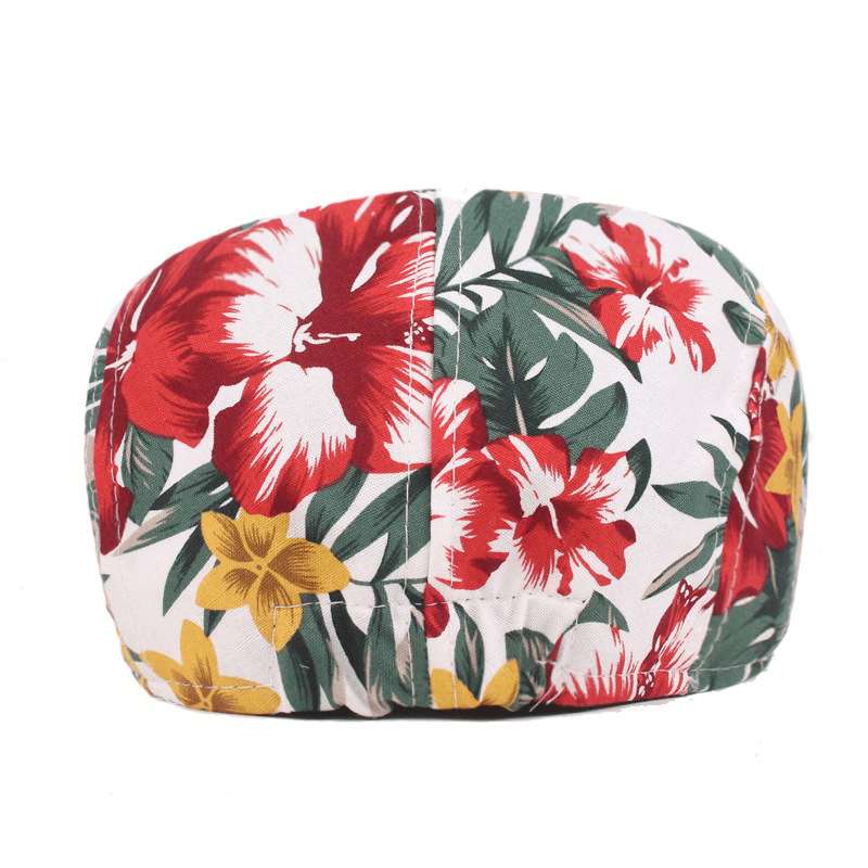 Unisex Flower Print Vogue Cotton Beret Hat