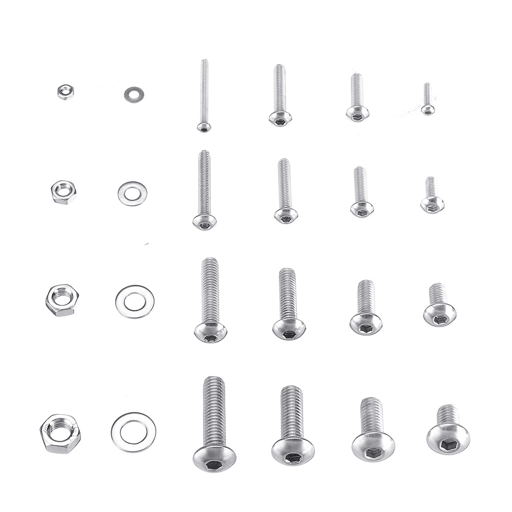 Suleve MXSH9 1220Pcs Stainless Steel Hex Socket Pan Head Screws Bolt Nuts Washers Assortment Kit M2 M3 M4 M5