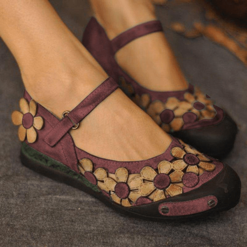 Women Casual Flower Loafers Soft Flats Shoes