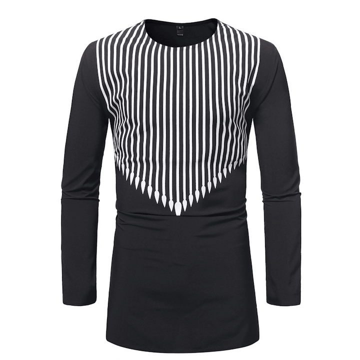 Printed round Neck Long Sleeve Pullover T-Shirt