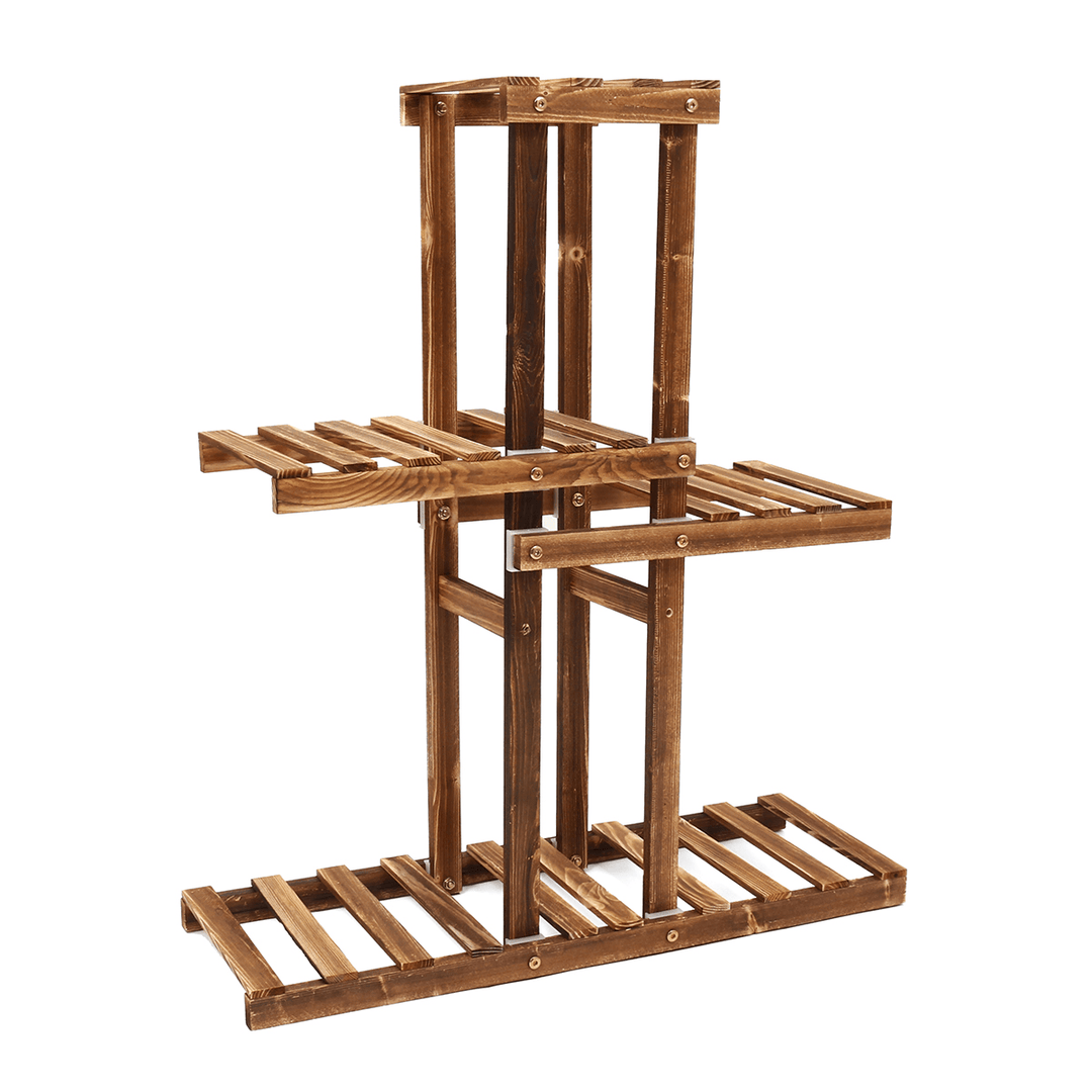 4 Tier Wooden Plant Stand Indoor Outdoor Garden Planter Flower Pot Stand Shelf Rack Solid Wood