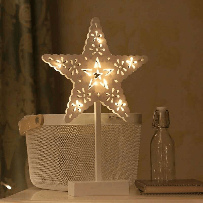 Christmas LED Wooden Table Mini Night Light Desk Lamp Wedding Bedroom Christmas Decor Gifts