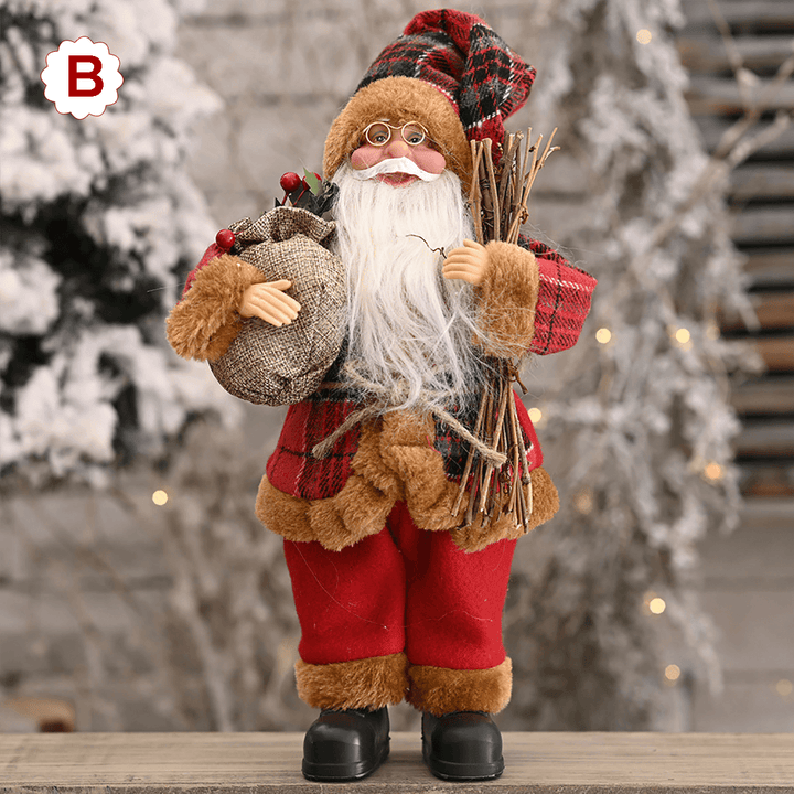 Santa Claus Doll Merry Christmas Tree Figurine Ornament Kid Toy Gift Desktop Decoration - MRSLM