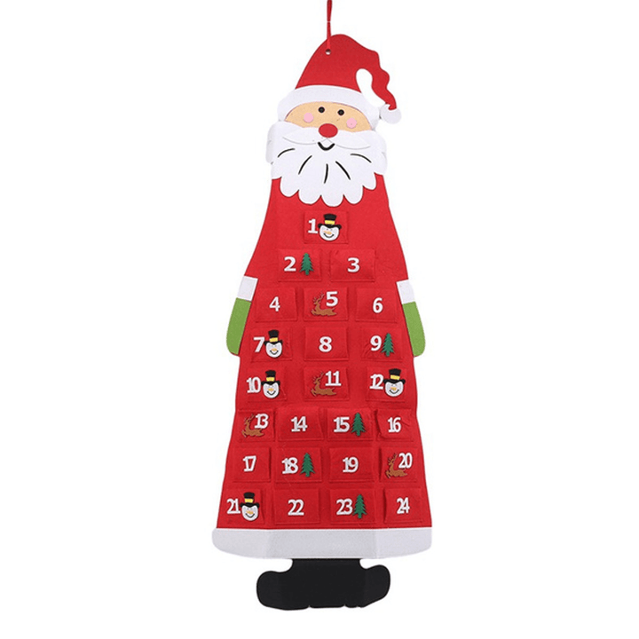 DIY Felt Christmas Advent Calendar Christmas Tree Countdown Calendar with Pockets New Year Hanging Ornaments