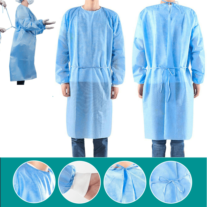 140Cm Disposable Bandage Coveralls Gown Dust-Proof Isolation Clothes Labour Suit Non-Woven Security Protection Clothing