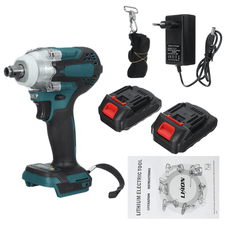 4 Speed Brushless Cordless Electric Impact Wrench with Battery 1200N.M Rechargeable 1/2Inch Torque Wrench Screwdriver Power Tools