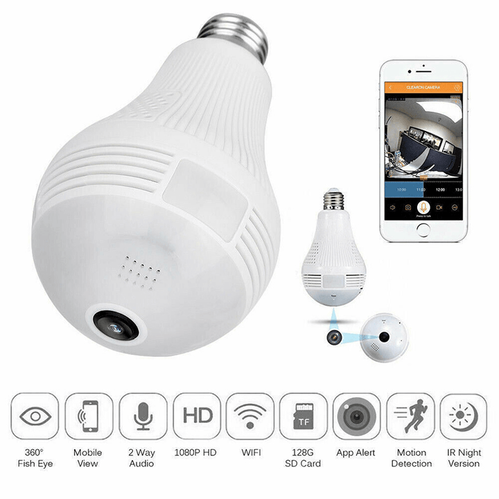 360¬∞ Panoramic Wifi 960P IP Camera Light Bulb Home Security Video Camera Led Cam Wireless CCTV Surveillance Fisheye Network Work with ICSEE APP