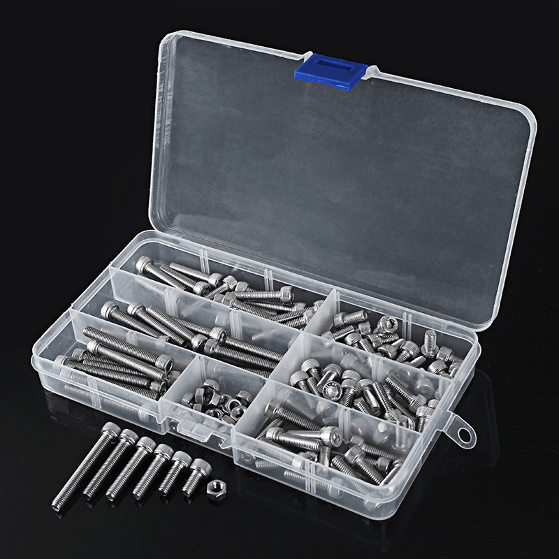 Suleve™ M5SH3 110Pcs M5 Stainless Steel 10-40Mm Hex Socket Cap Screw Allen Bolt Assortment Kit