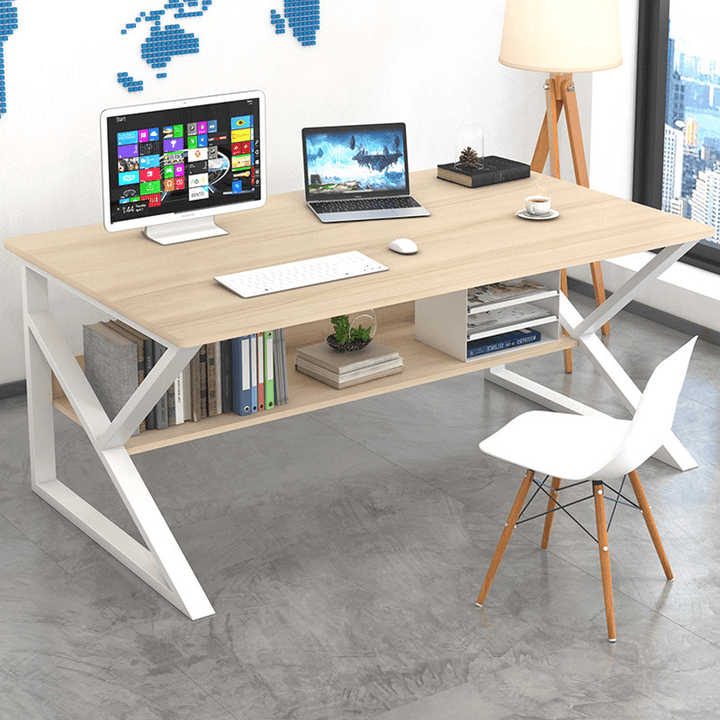 Computer Desk Student Writing Study Table Workstation Laptop Desk Game Table with Storage Shelf for Home Office Supplies - MRSLM