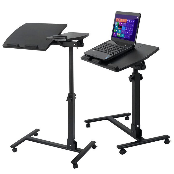 Rolling Laptop Desk Adjustable Laptop Stand Cart Computer Desk Lap Desk Workstation Notebook Cart over Bed Table