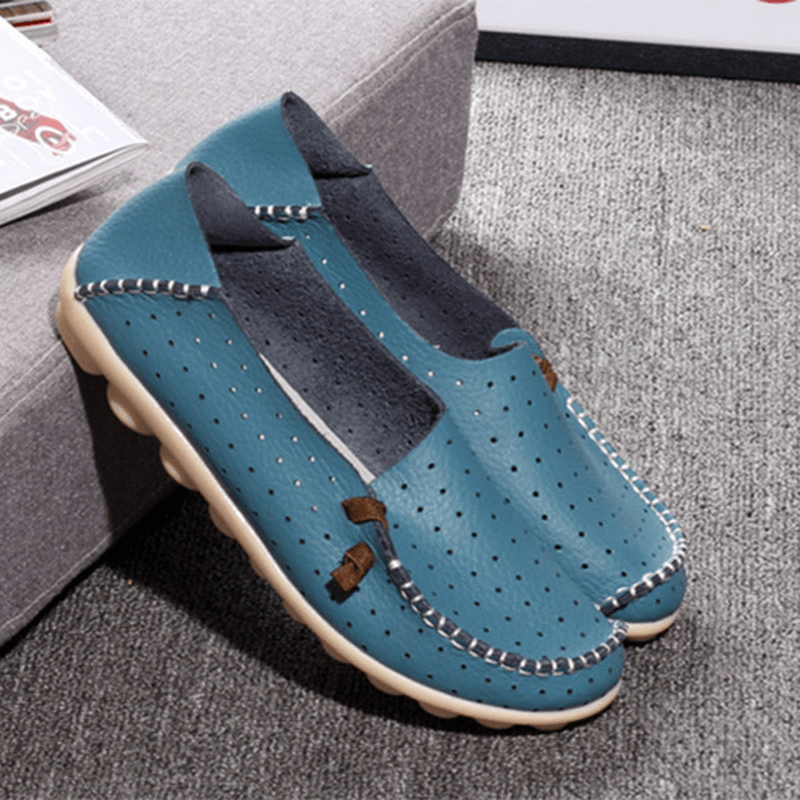 Big Size Women Casual Flat Shoes Slip on Ballerina Flats Hollow Out Flat Loafers