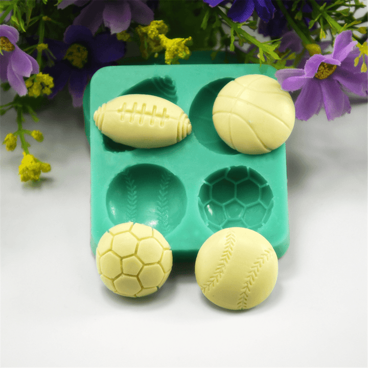 3D Silicone Football Basketball Fondant Mold Cake Sugar Chocolate Baking Tool Baking Mold