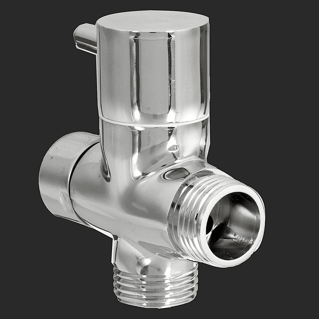 Brass 3 Ways T-Adapter Diverter Valve Water Pipe Switching Valve Faucet Accessory